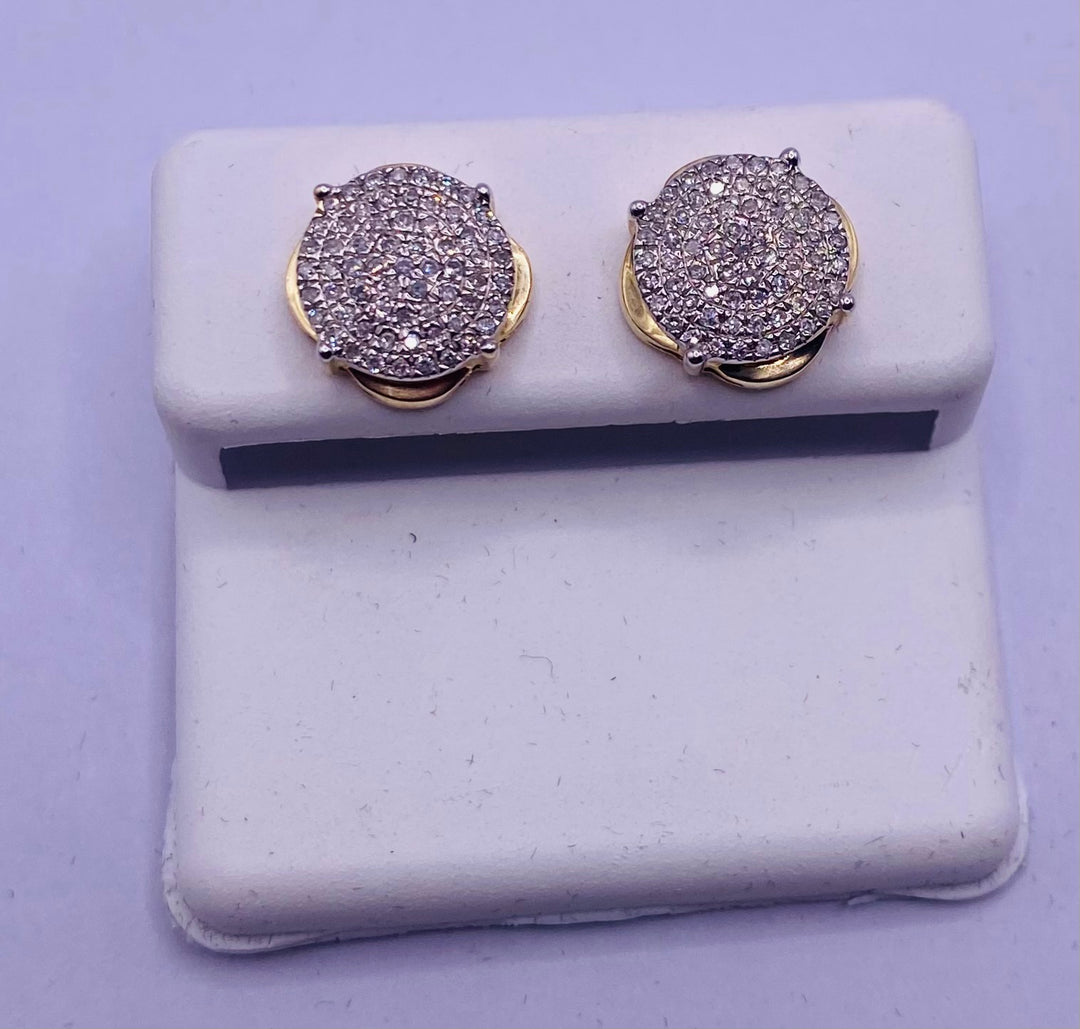 Genuine 10KT Gold  0.32CTW Diamond Earrings