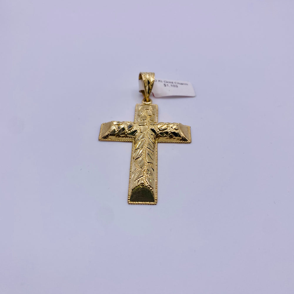 Real 10KT Gold Jesus Cross Charm