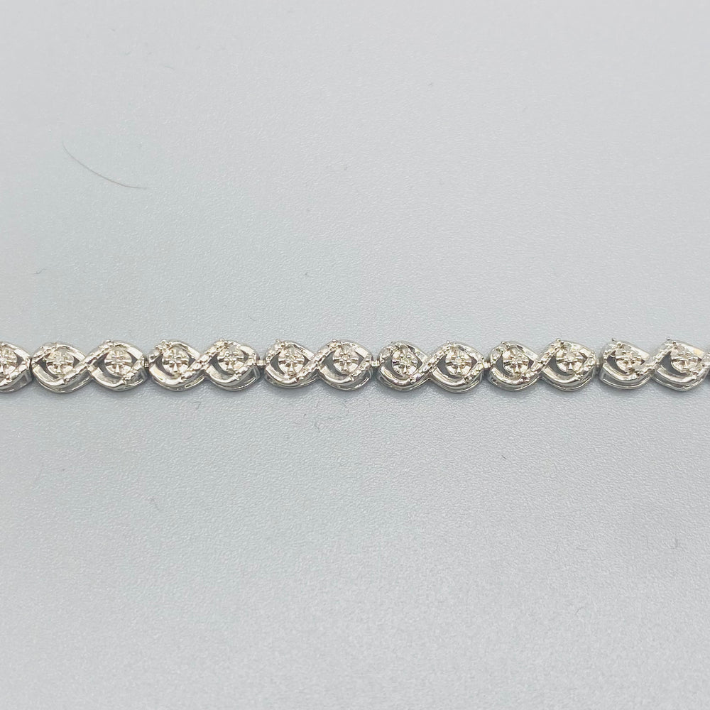 925 Sterling Silver with 0.10CTW Diamonds 7.5inches