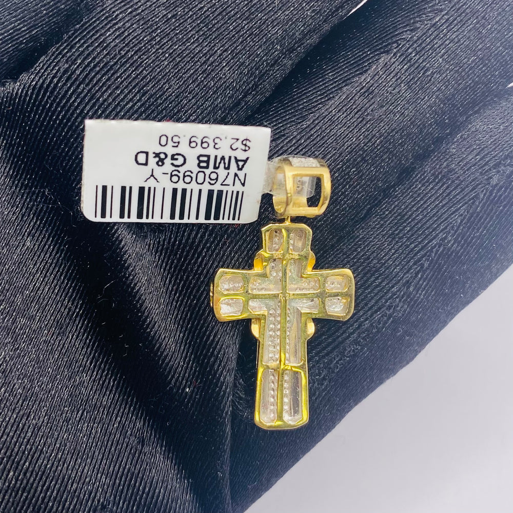 Real 10KT Gold with 0.25 CTW Diamond “Cross” Charm