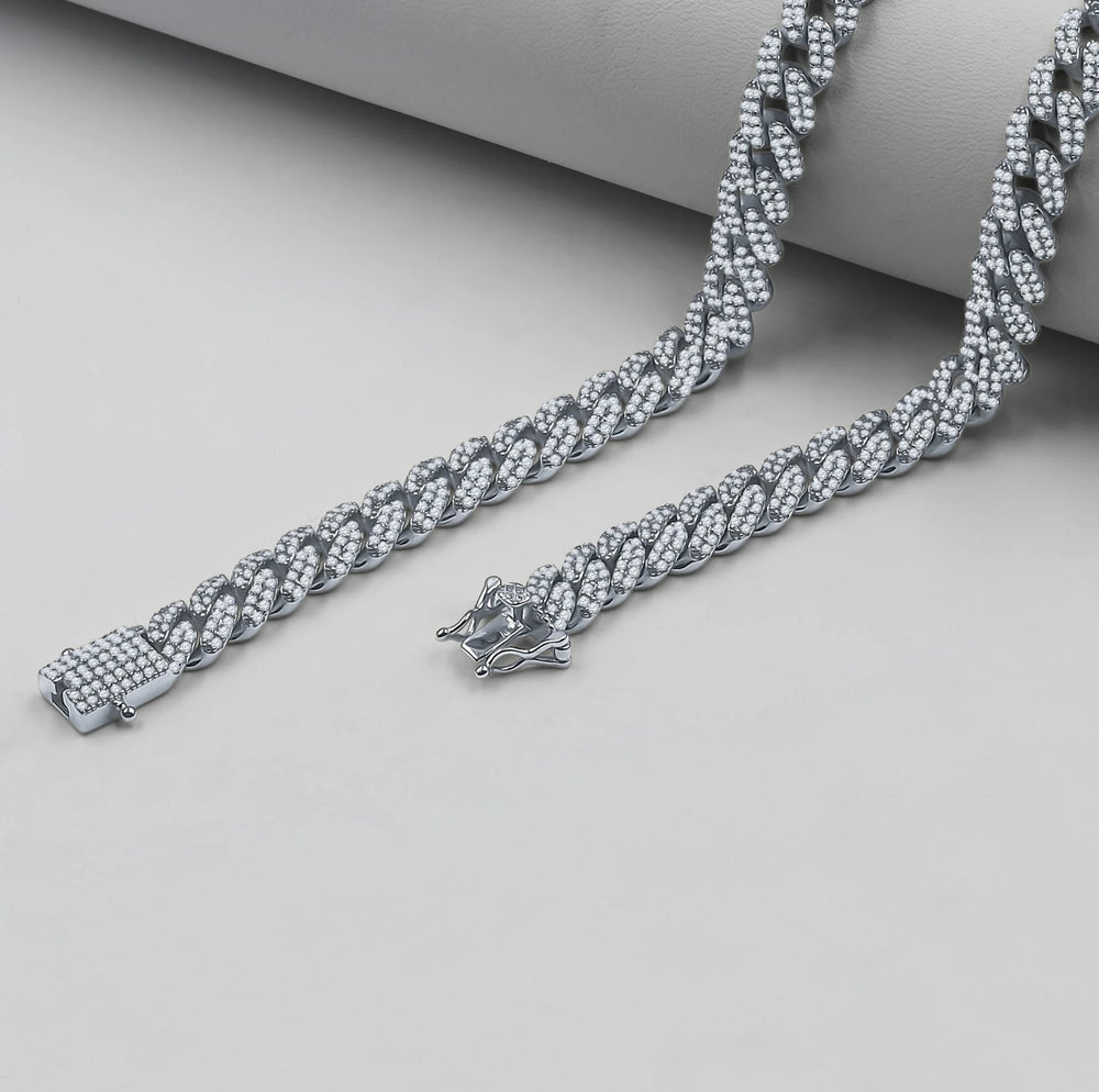 925 Silver 6mm Moissanite Cuban 20 inches Chains IJ993461