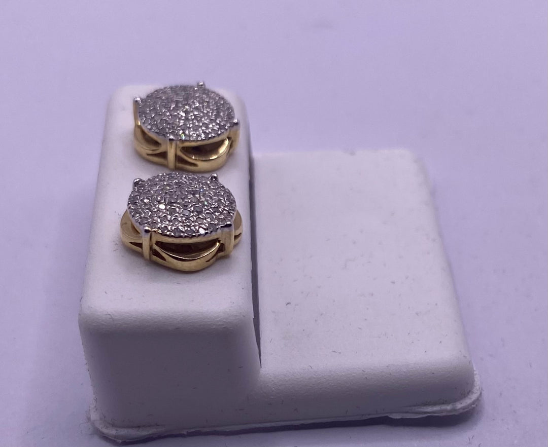 Genuine 10KT Gold  0.32CTW Diamond Earrings