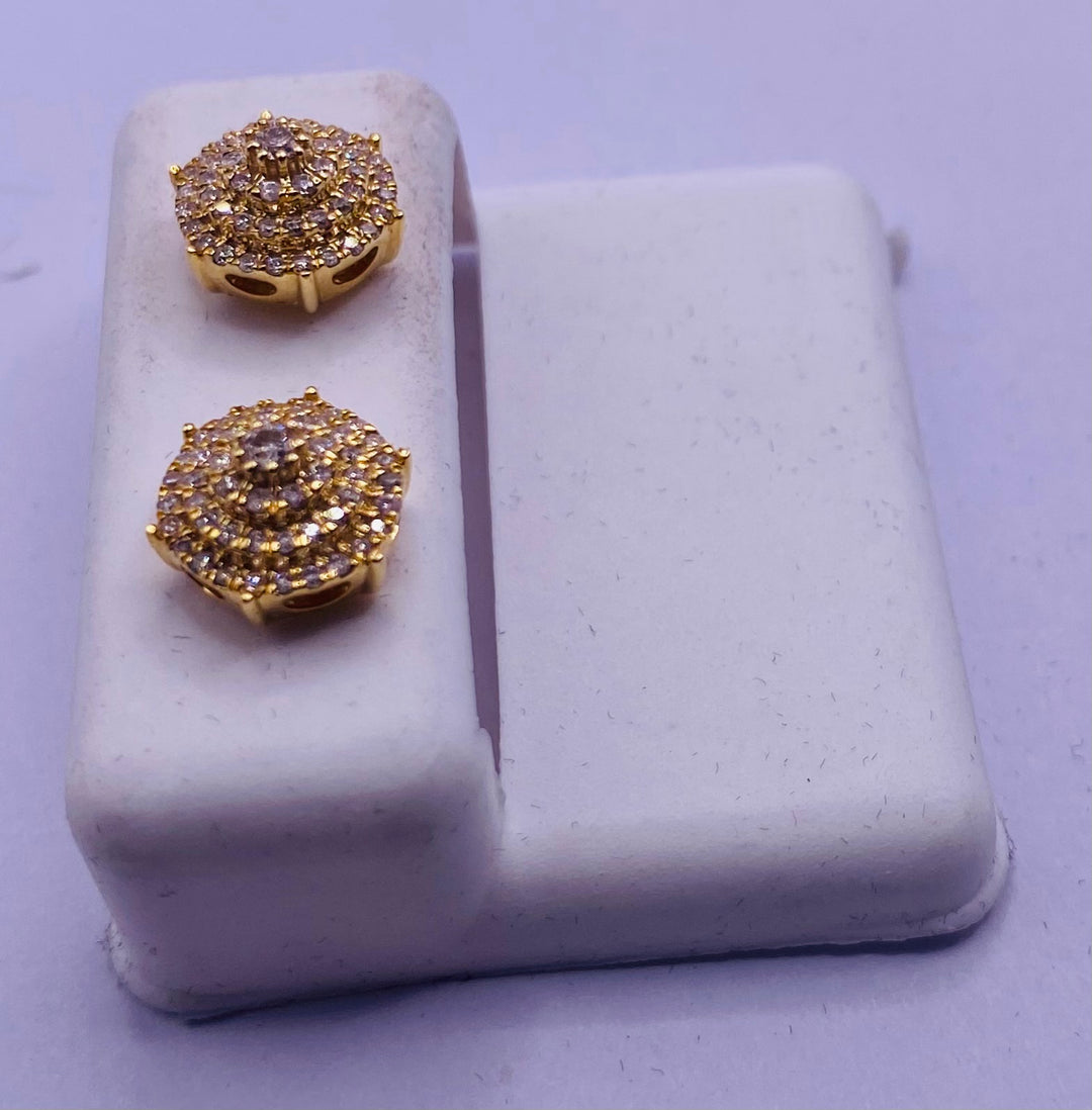 Genuine 10KT Gold 0.43 CTW Diamond Earrings