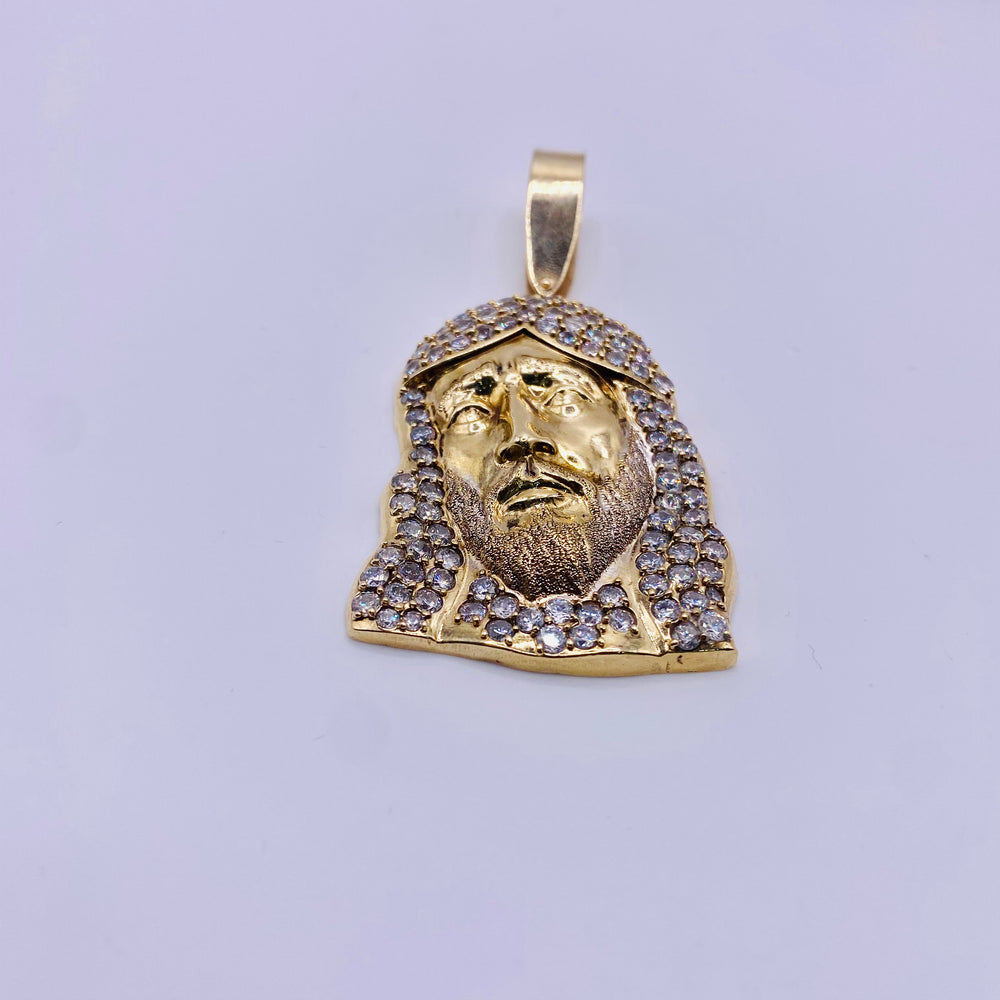 Real 10KT Gold Jesus Head Charm 16.3 grams Gold