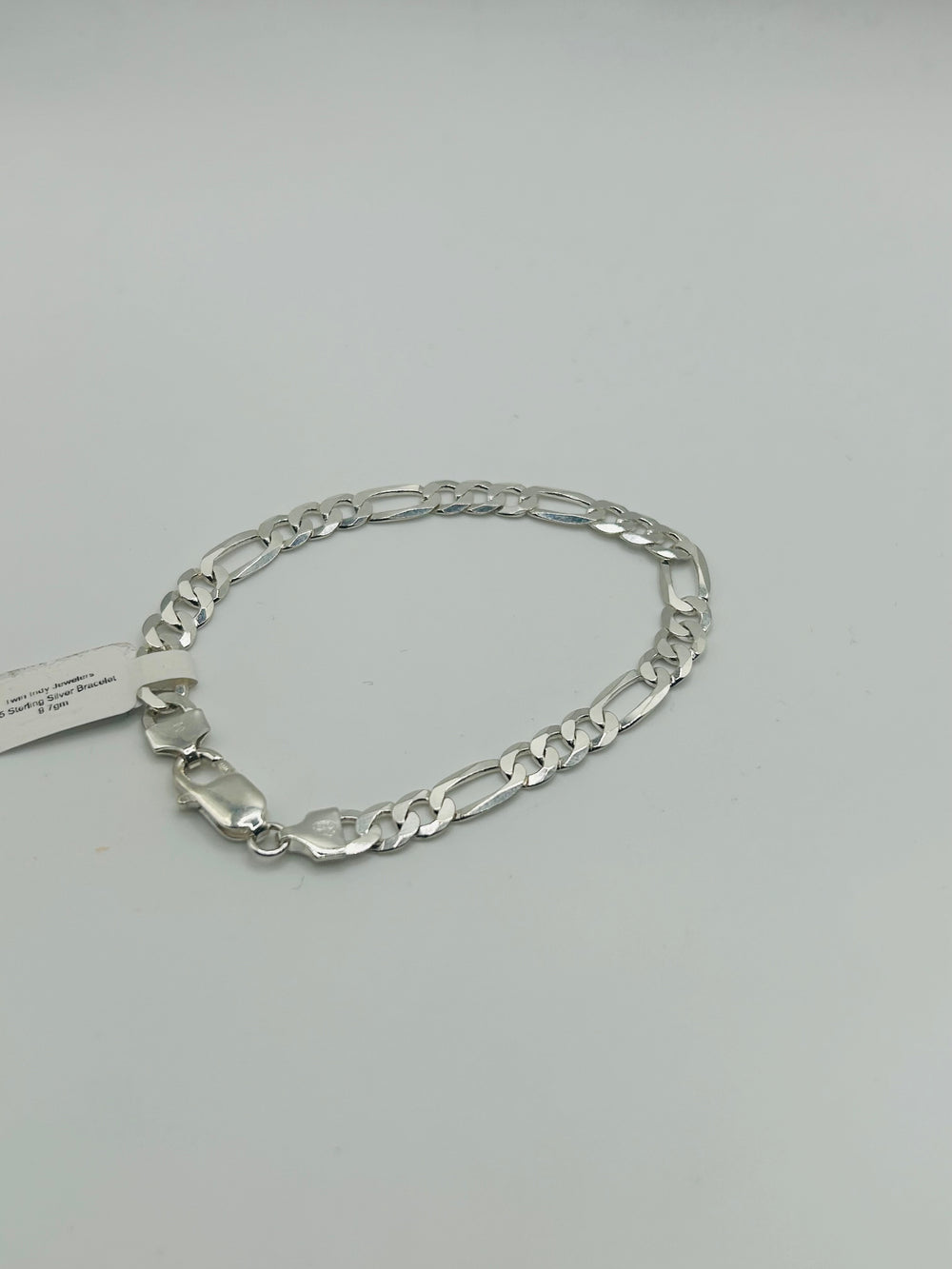 Real 925 Sterling Silver Figaro Bracelet