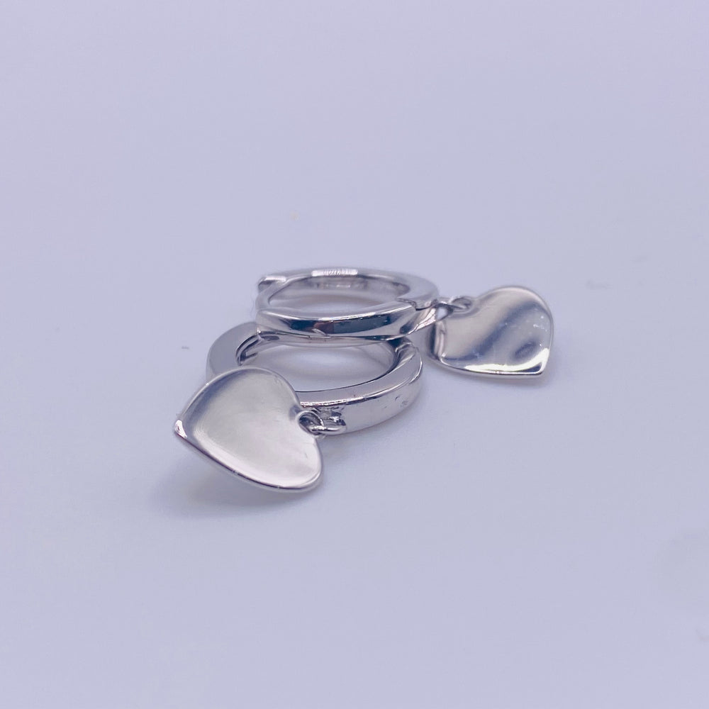 925 Sterling Silver Cute Heart Hoop Earrings
