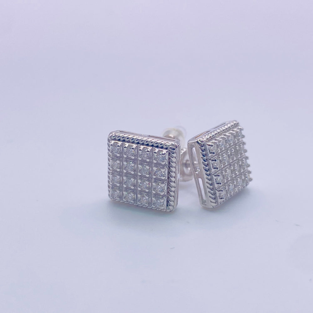 Real 925 sterling Silver Moissanite 0.27 CTW Sparkling Square Stud Earrings