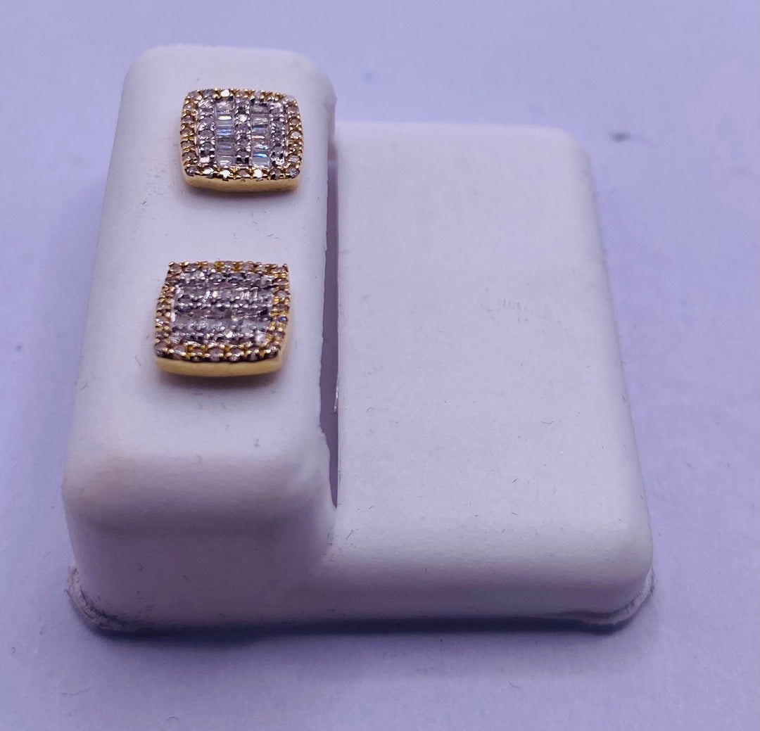 Genuine 10KT Gold 0.32 CTW Diamond Earrings
