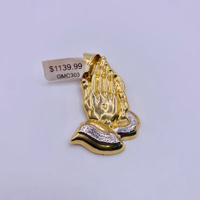 Real 10KT Gold Praying Hands Charm 7.6 grams
