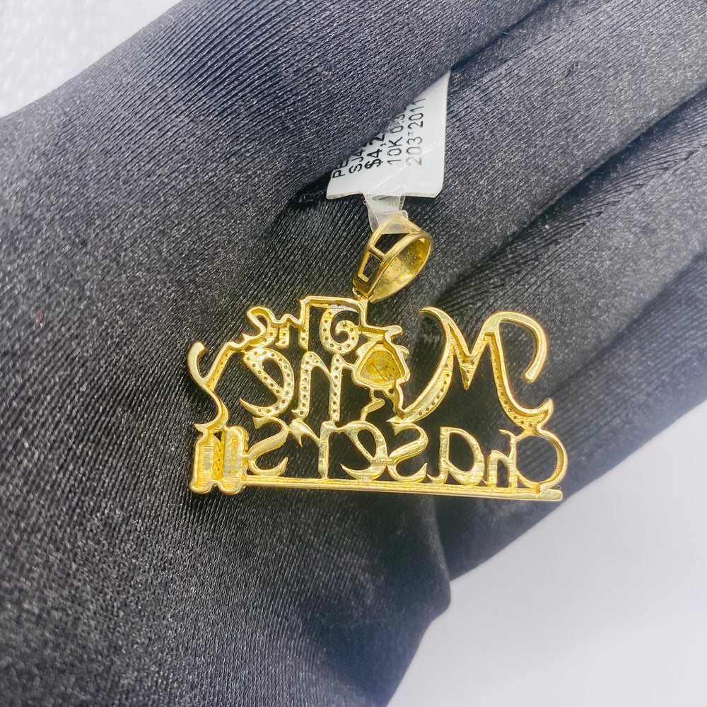 Real 10KT Gold with 0.38 CTW Diamond “The Money Chasers$” Charm