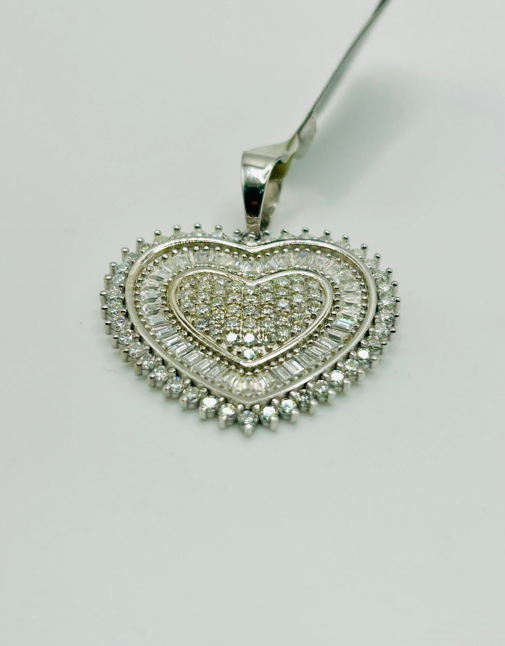 Real 925 Sterling Silver & 3CTW Moissanite Love/Heart Charm
