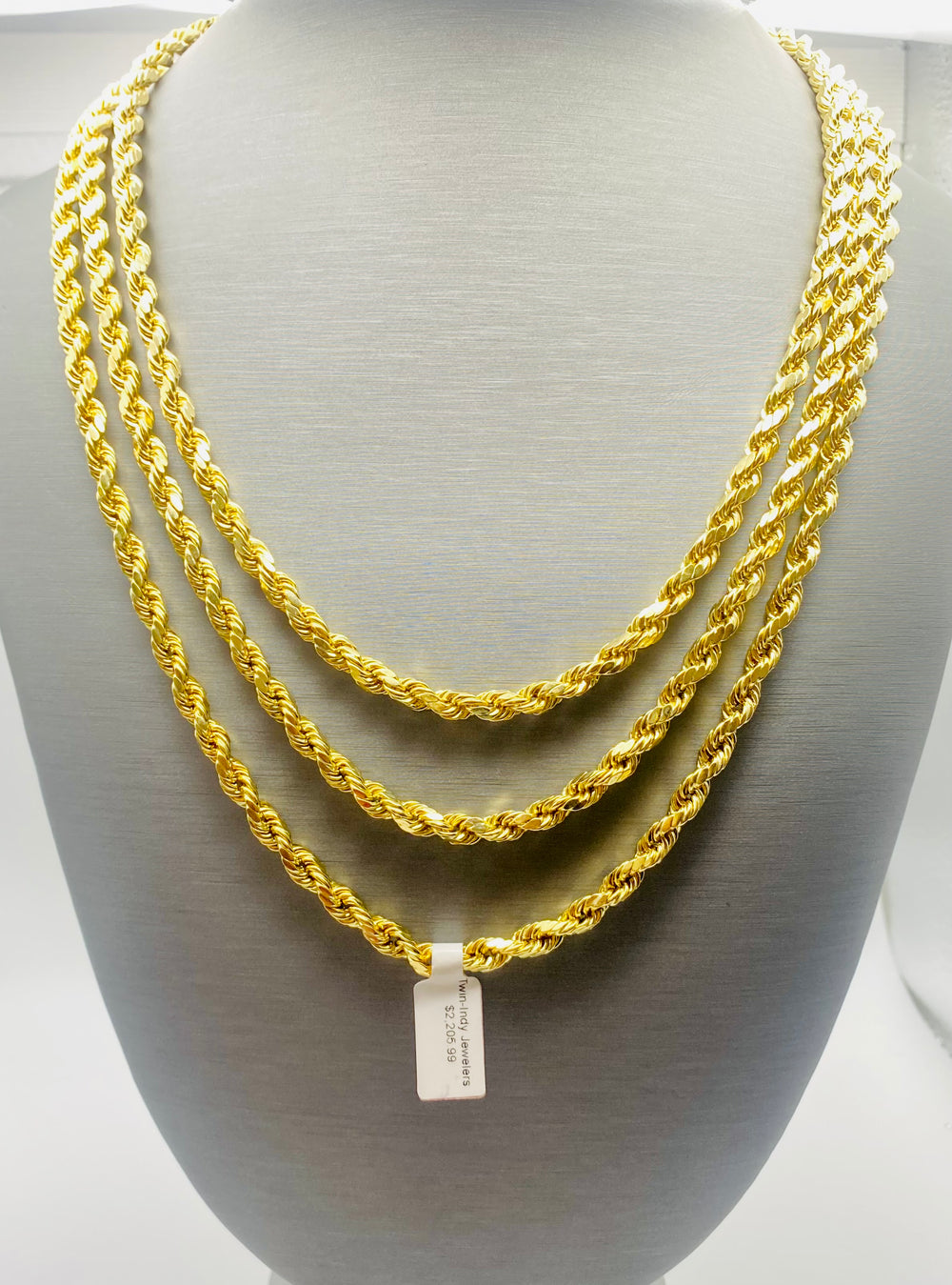 Real 10 KT Gold 6mm Stylish ⭐️ Rope Chain