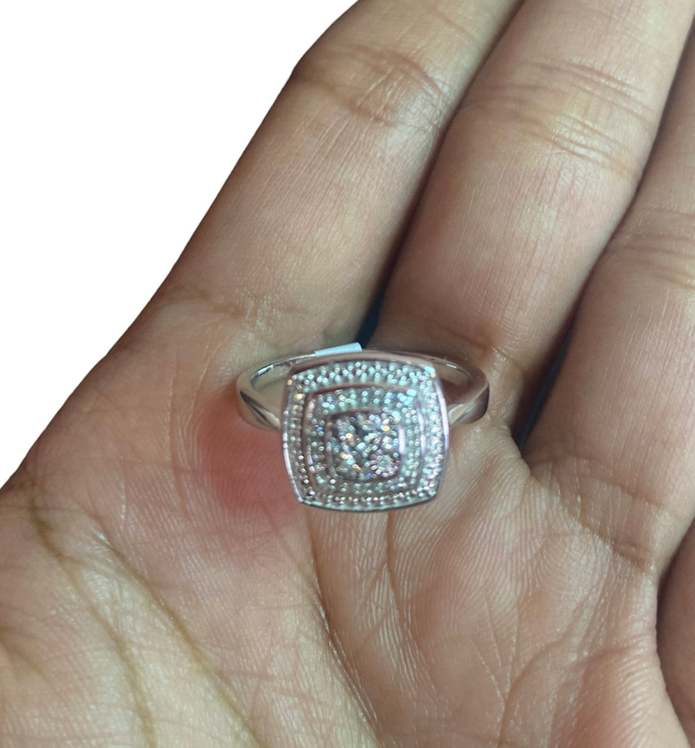925 Sterling  Silver &0.08CTW Diamond Ladies Ring