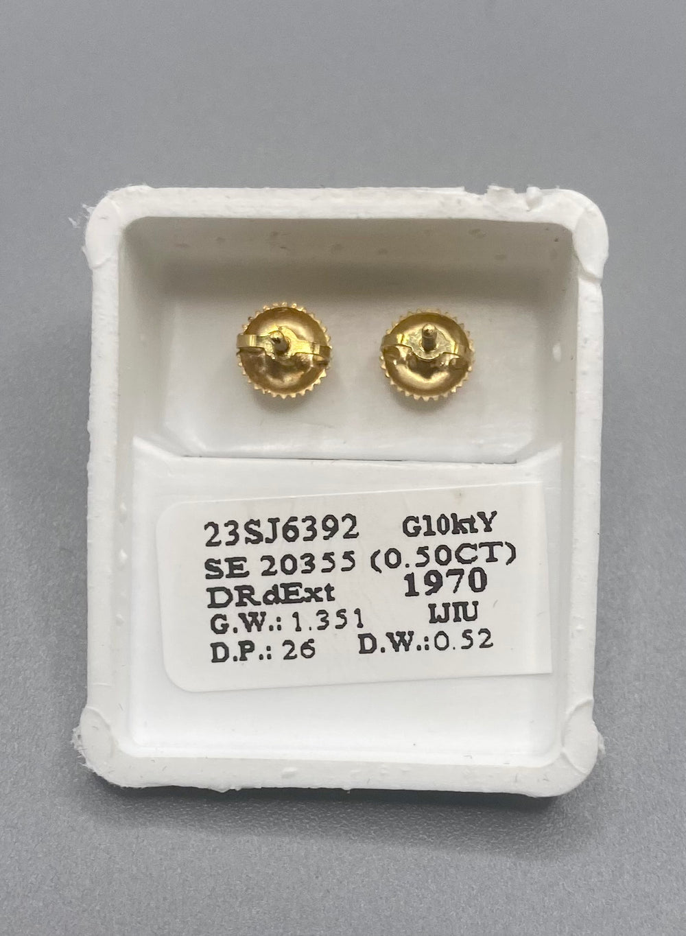 Genuine 10 KT Gold Diamond Earrings 0.50 CTW